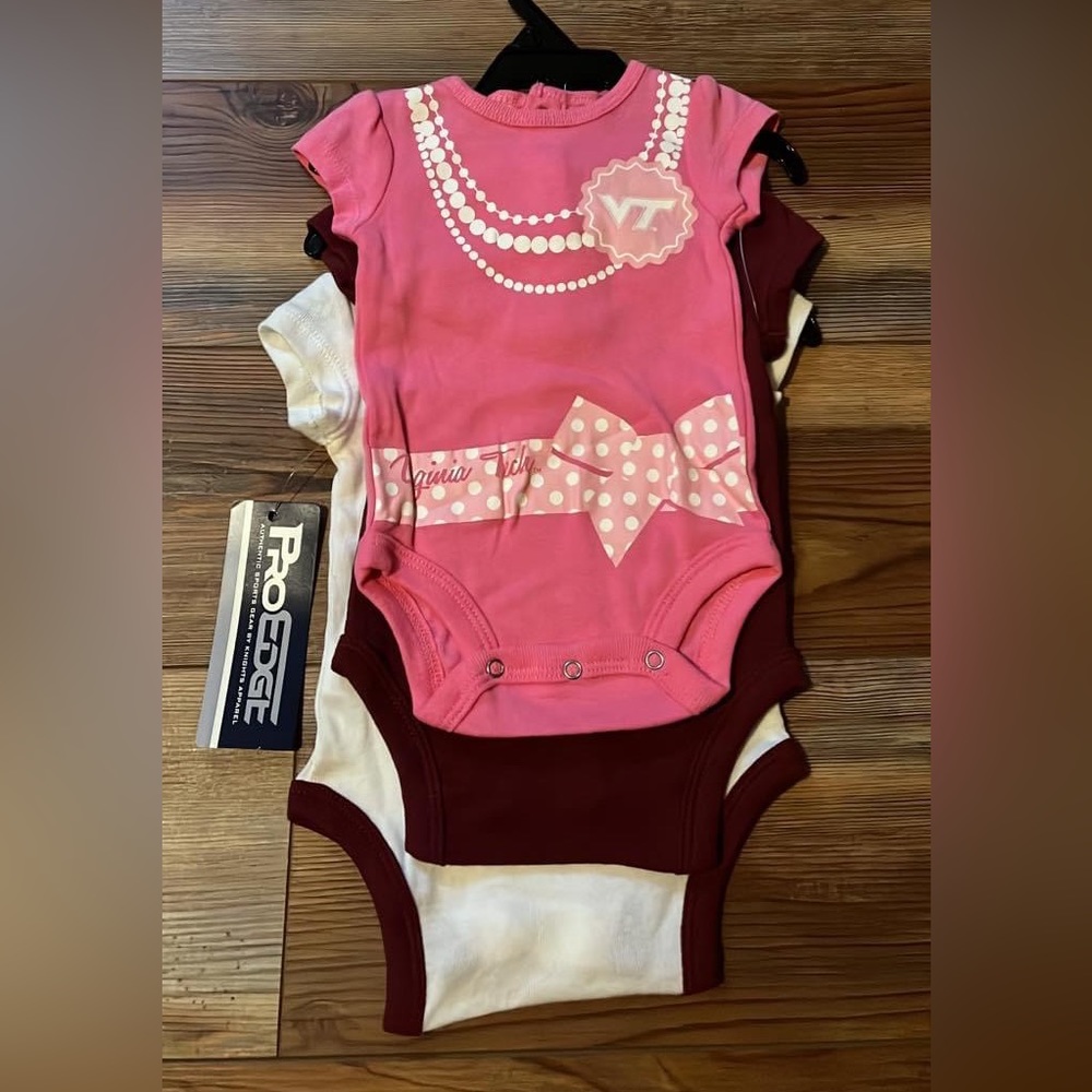 0/3 month 3 pack Virginia Tech onesies NWT